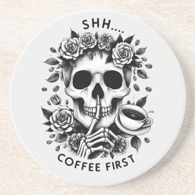 Posavasos Shhh... Primer café (Frente)