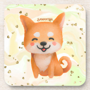 Posavasos Shiba Inu sonriente