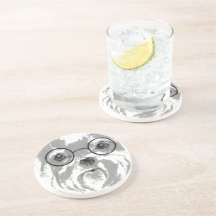 Posavasos Shih Tzu en lentes de vidrio