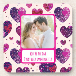 Posavasos Shimmer Purple Heart Txt Back inmediatamente