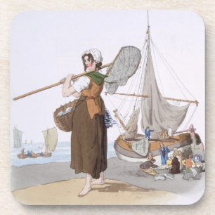 Posavasos Shrimper femenino, del "traje de Gran Bretaña",