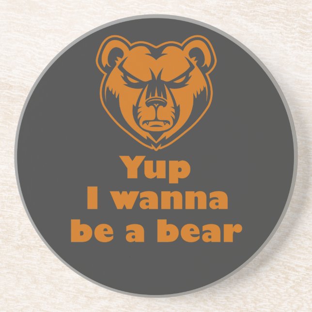 Posavasos Sí, quiero ser un oso (Frente)