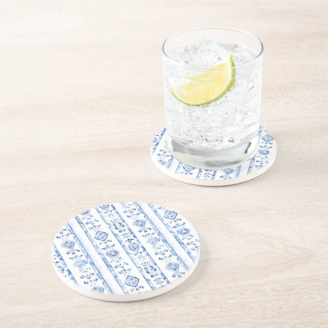 Posavasos Sicily Italian Rustic Blue Stripes (Lado)