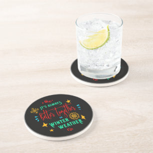 Posavasos Siempre mejor juntos en Navidad del clima invernal