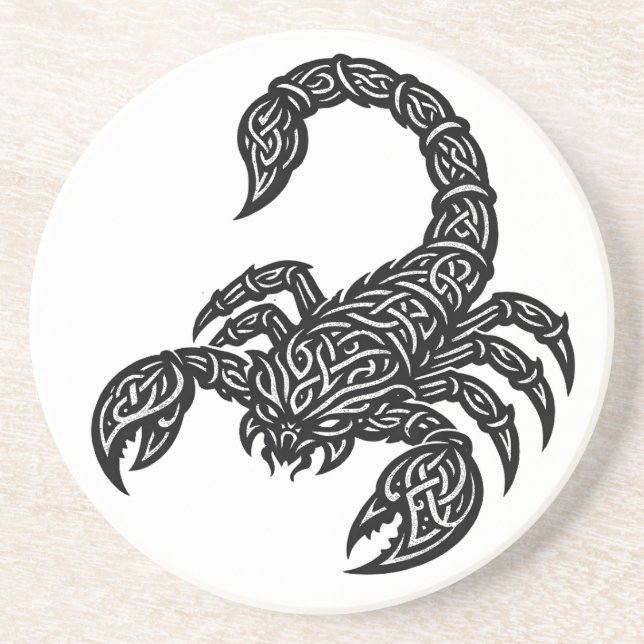 Posavasos Sigilo de Escorpio — Tatuaje de Zodiaco Mítico (Frente)