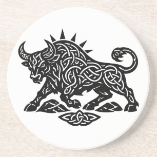 Posavasos Sigilo del Toro Tauro — Tatuaje Zodiacal Terrenal