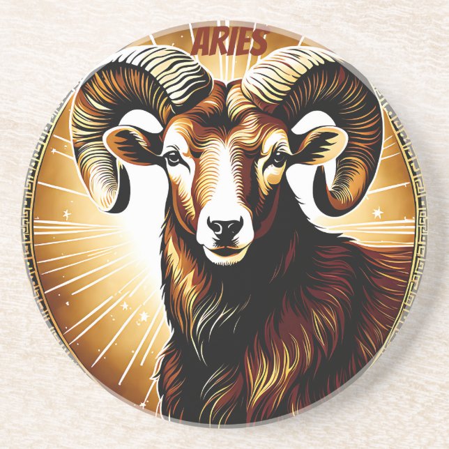 Posavasos Signo astrológico de Aries (Frente)