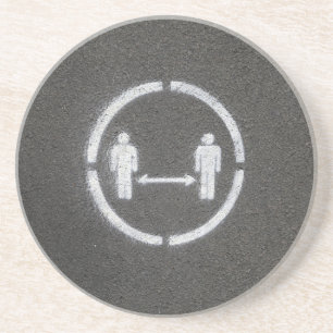 Posavasos Signo de distanciamiento social