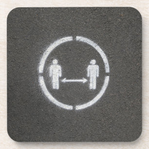 Posavasos Signo de distanciamiento social