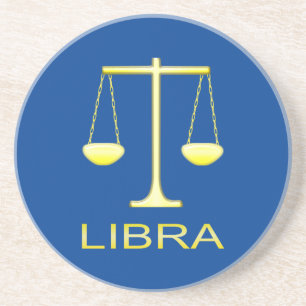 Posavasos Signo de estrella de balanzas de oro de Libra