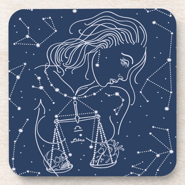 Posavasos Signo de Libra zodiac (Frente)