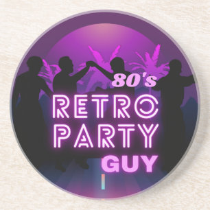 Posavasos Signo de neón púrpura fiesta de baile de discoteca