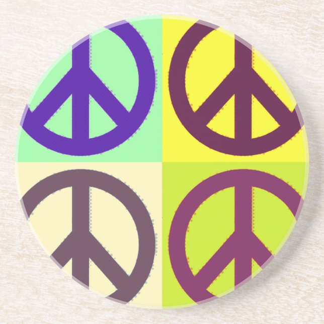 Posavasos Signo de paz arte pop (Frente)