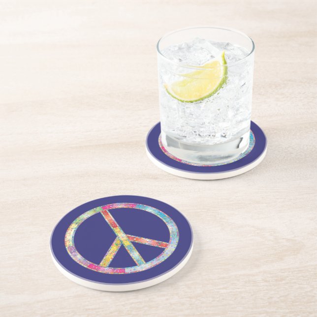 Posavasos Signo de paz colorida (Lado)