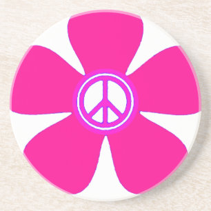 Posavasos Signo de paz de poder de flor