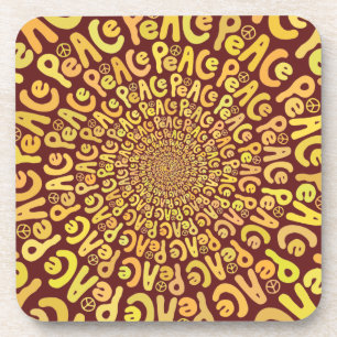 Posavasos Signo de paz palabra espiral naranja amarillo burd