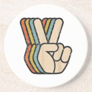 Posavasos Signo de paz retro V Dedos ventilado años 60 años