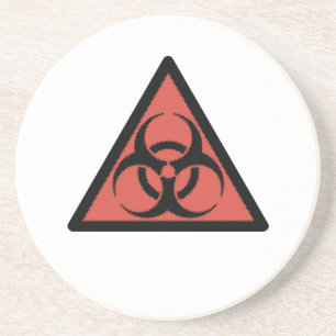 Posavasos Signo de riesgo biológico rojo