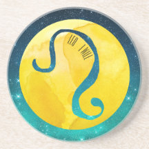 Signo del Zodíaco Amarillo Leo en Cielo Estrellado