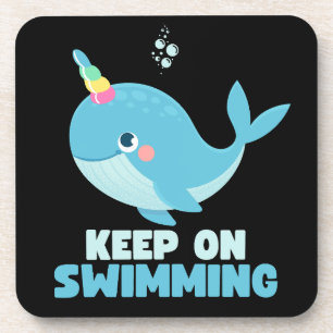 Posavasos Sigue nadando ballena Kawaii