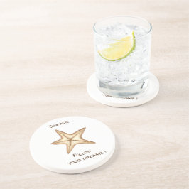 Posavasos Sigue tus sueños acuarela Seatime Estrella de mar