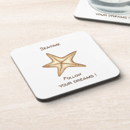 Posavasos Sigue tus sueños acuarela Seatime Estrella de mar