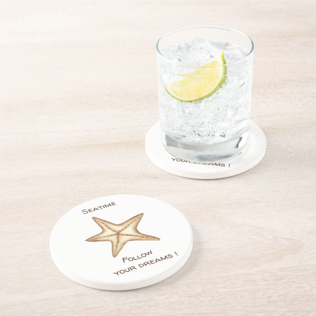 Posavasos Sigue tus sueños acuarela Seatime Starfish (Lado)