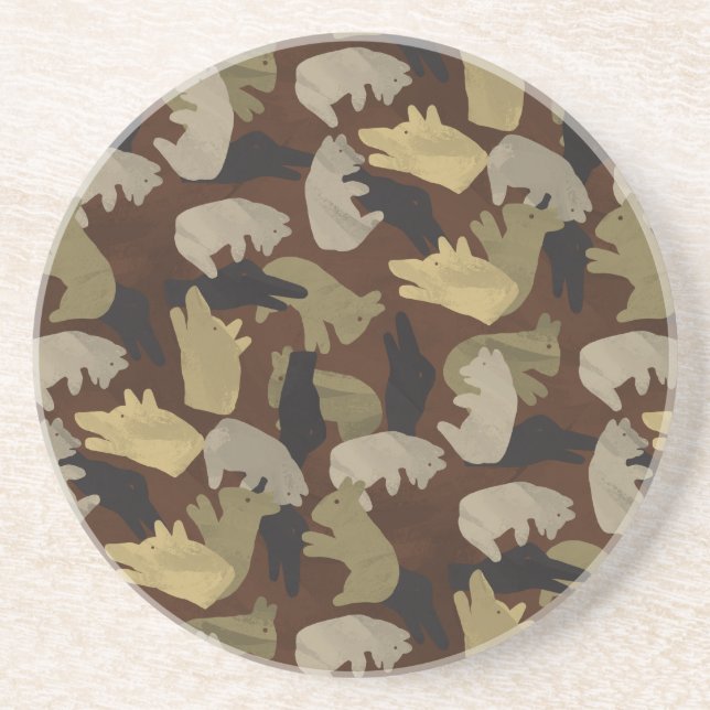 Posavasos Silhouette Animal Camouflage Brown (Frente)