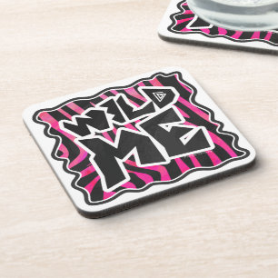 Posavasos Silhouette Black and Hot Pink Zebra
