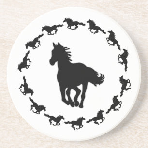 Posavasos Silhouette de diseño de caballos