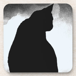 Posavasos Silhouette de gato negro