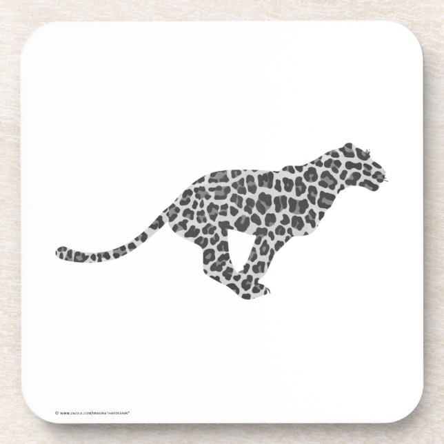 Posavasos Silhouette de Gris y Gris claro Leopardo (Frente)