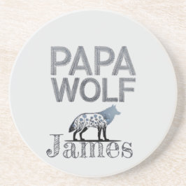 Posavasos Silhouette de la naturaleza del Papa Wolf personal