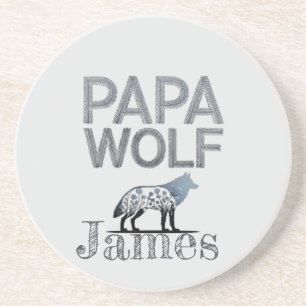 Posavasos Silhouette de la naturaleza del Papa Wolf personal