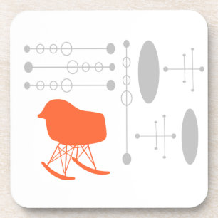 Posavasos Silhouette de la silla de la silla del patrón gris