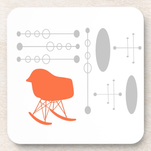 Posavasos Silhouette de la silla de la silla del patrón gris (Frente)