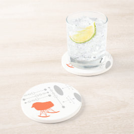 Posavasos Silhouette de la silla de la silla del patrón gris