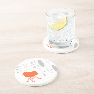 Posavasos Silhouette de la silla de la silla del patrón gris