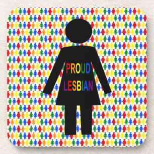 Posavasos Silhouette lesbiana LGBTQ y damas de arco iris