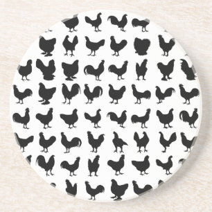 Posavasos Silhouettes de pollo