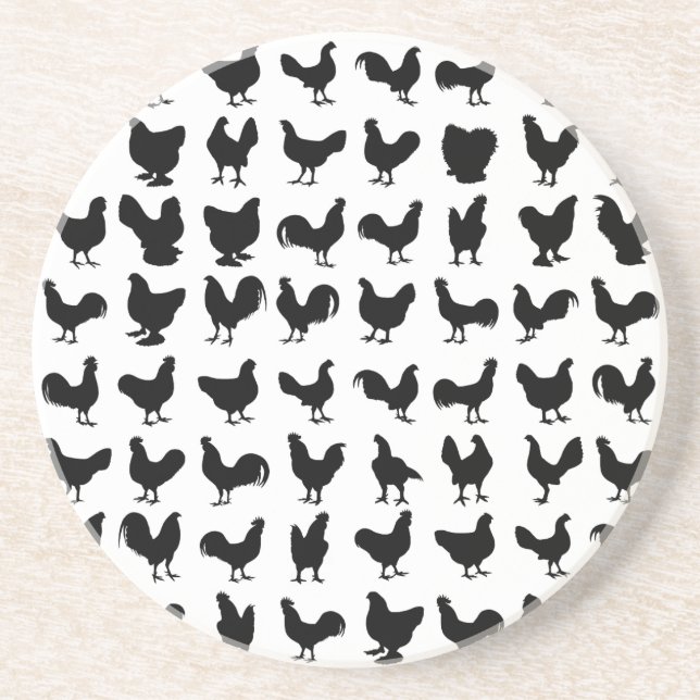 Posavasos Silhouettes de pollo (Frente)