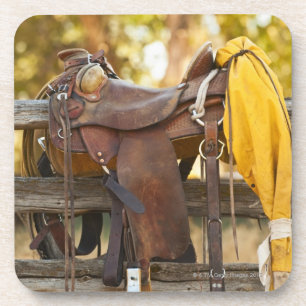 Posavasos Silla de montar en la cerca