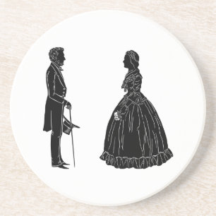 Posavasos silueta de abraham lincoln mary todd lincoln