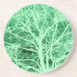 Posavasos Silueta de árbol verde