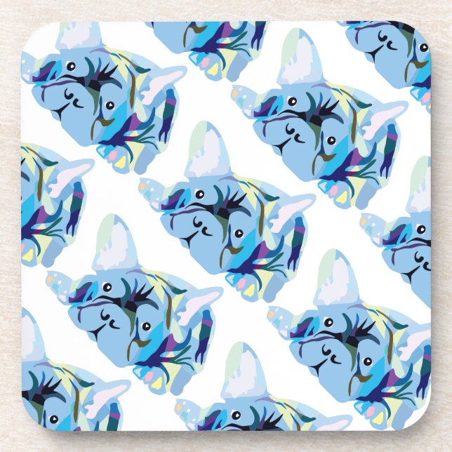 Posavasos Silueta de Bulldog Francés (Frente)