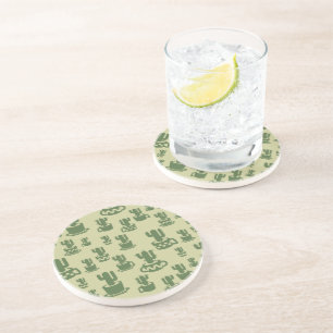 Posavasos Silueta de cactus suculenta en tazas y macetas
