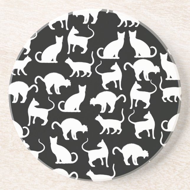 Posavasos silueta de los gatos (Frente)