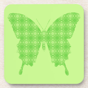 Posavasos Silueta de mariposa, verde lima