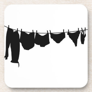 Posavasos Silueta de tendedero de ropa