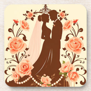 Posavasos Silueta Romántica de una Pareja